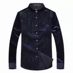 armani hommes chemise carreaux classique pas cher populaire bleu mnj